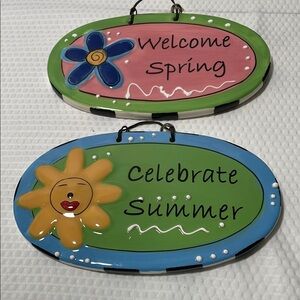 Colorful Seasonal Welcome Plaques